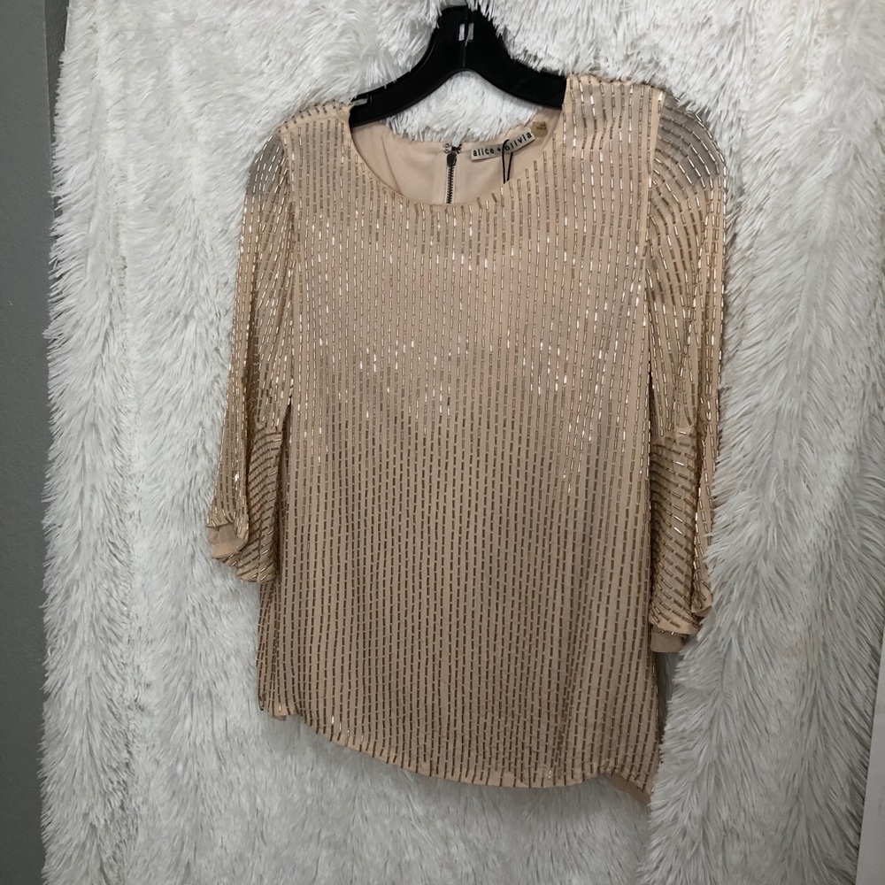 ALICE + OLIVIA Bernice Ruffle Sleeve Top - small